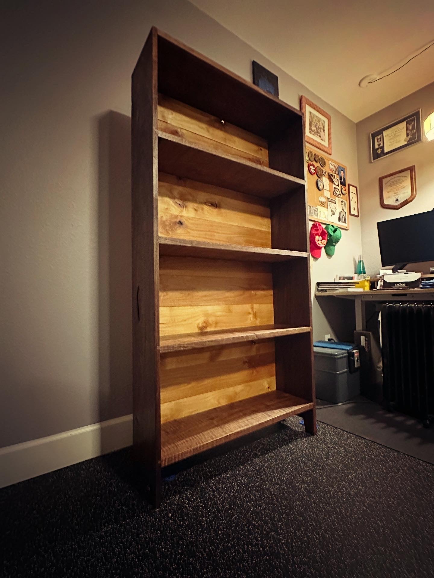 Bookshelves in Walnut and Alder