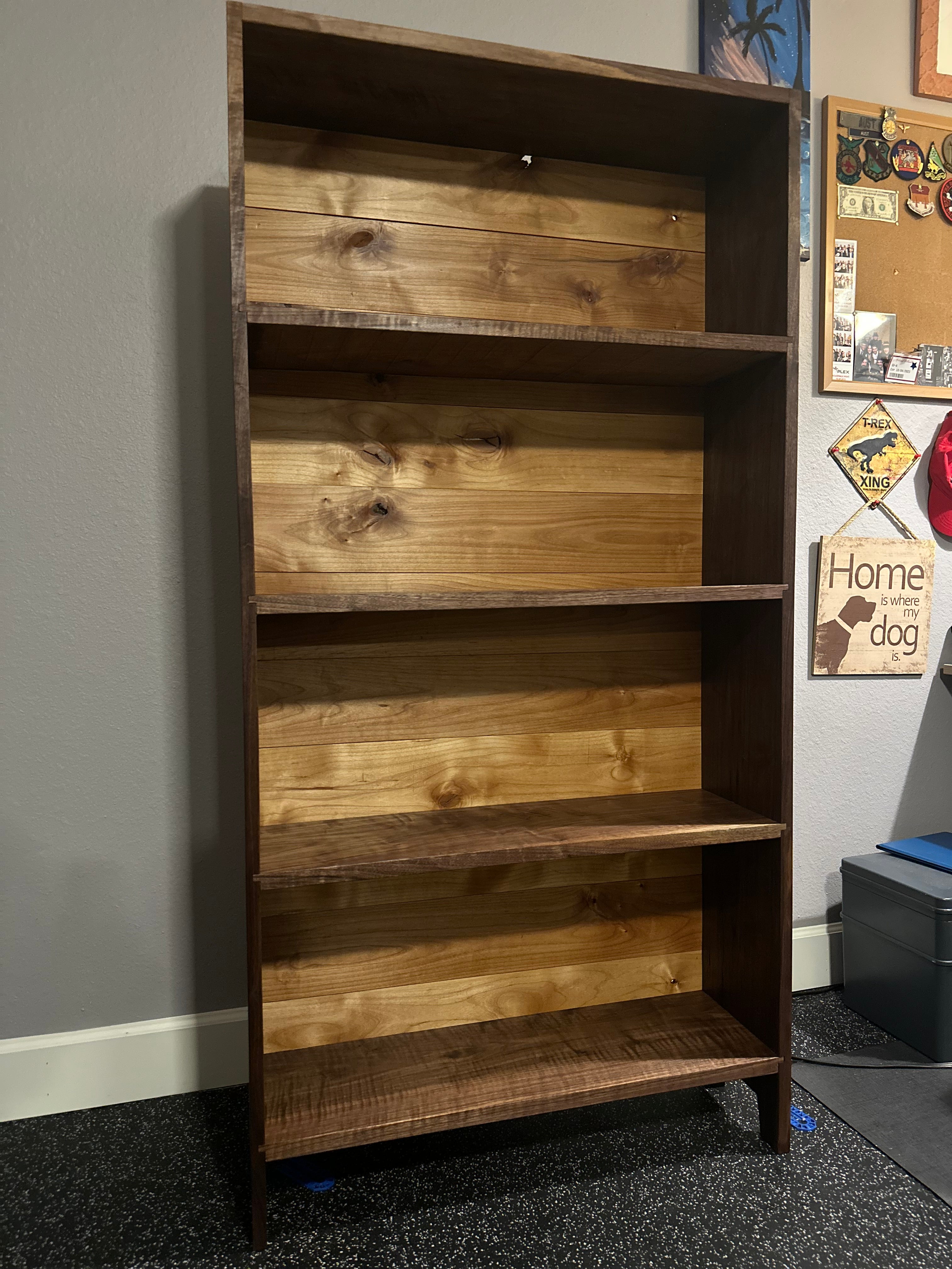 Bookshelves in Walnut and Alder