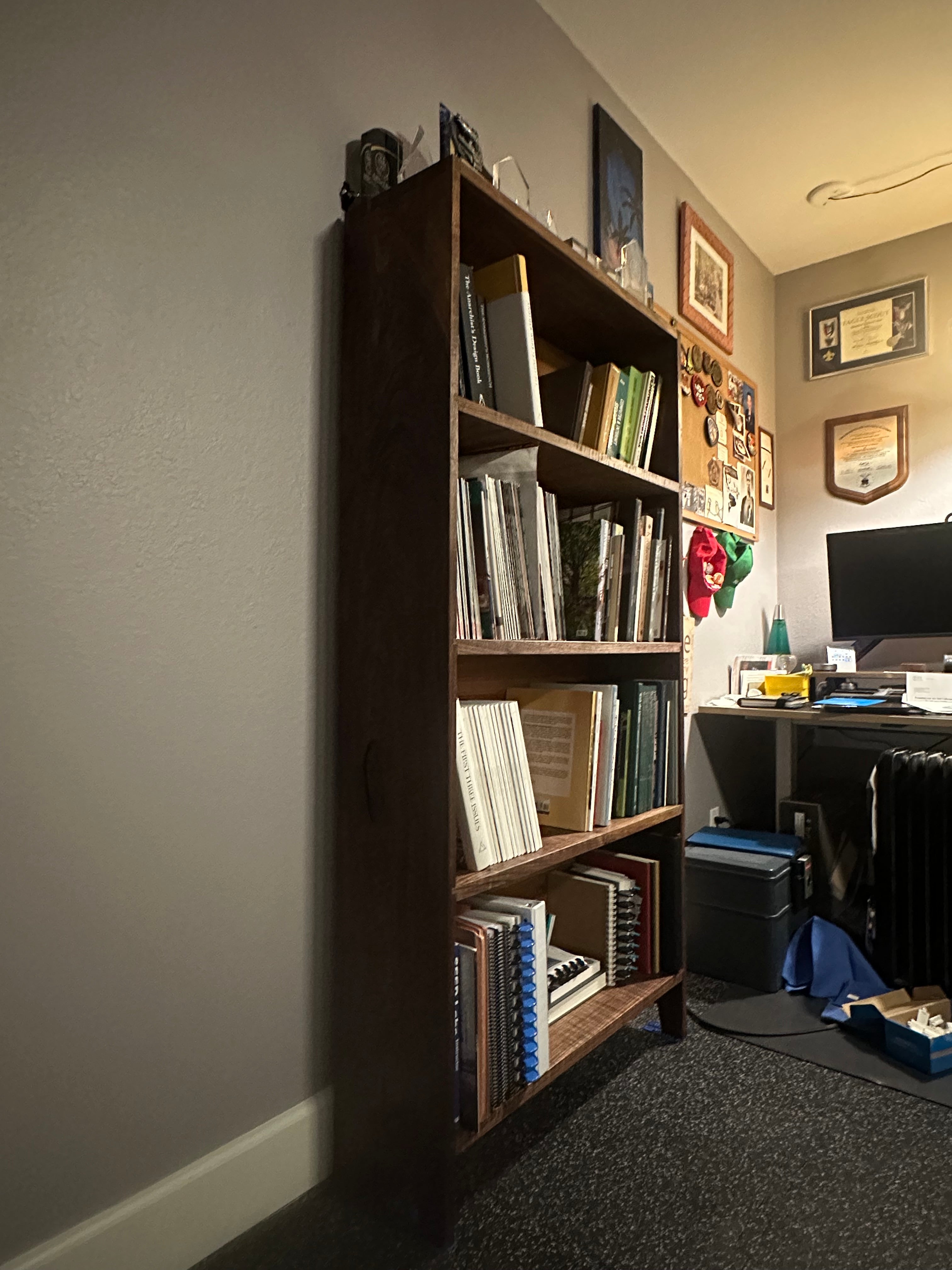 Bookshelves in Walnut and Alder