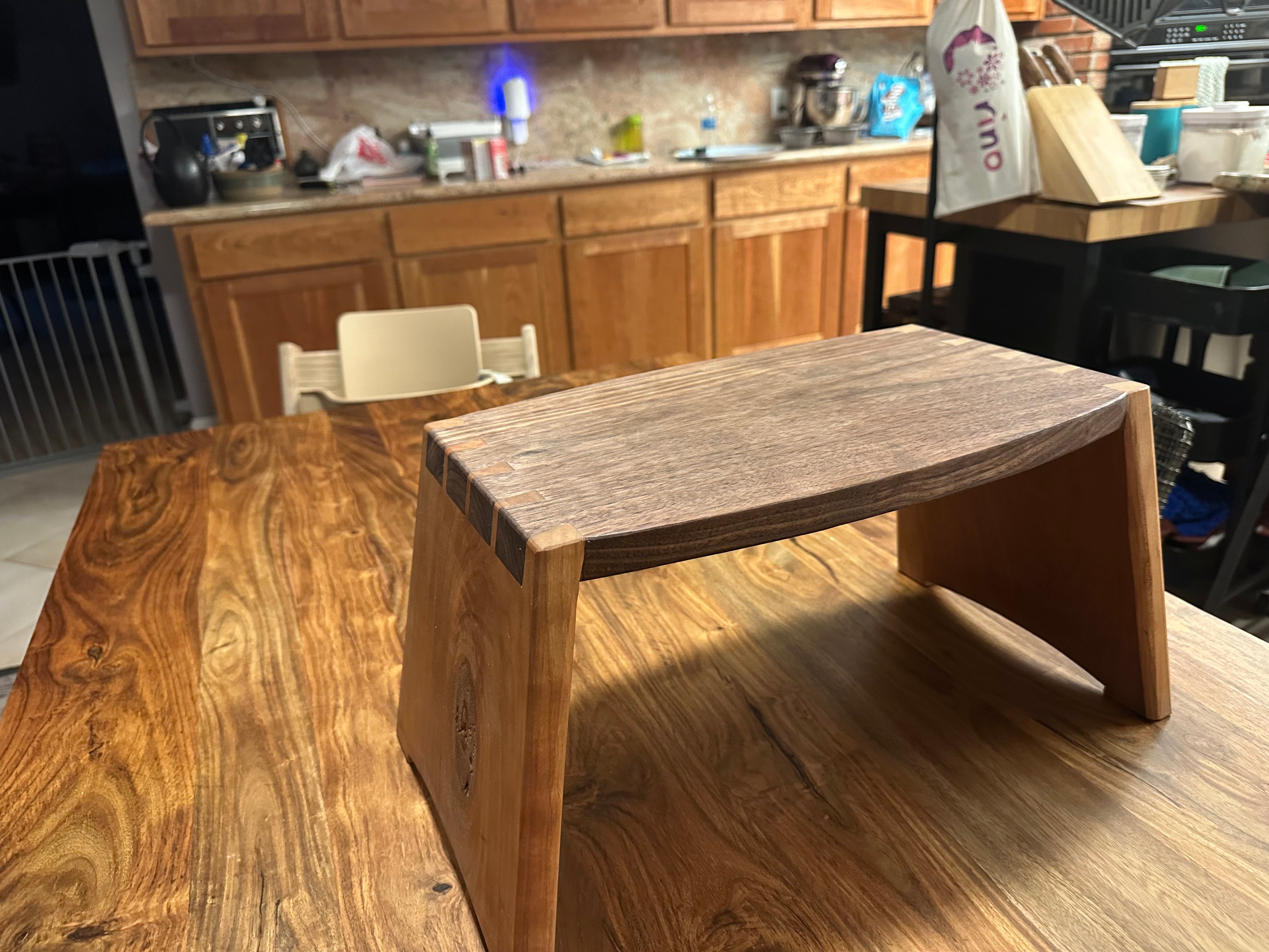 Step Stool in Cherry and Walnut